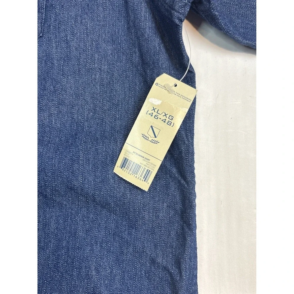 Puritan Denim Button Up Short Sleeve Shirt Mens Size XL